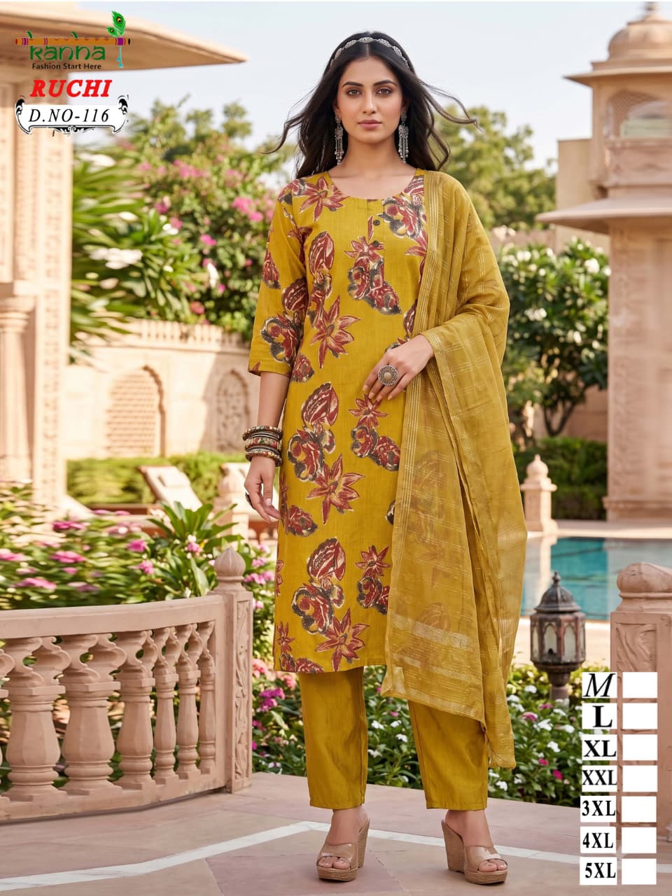 Ruchi Plus Size Kanha Vatican Readymade Pant Style Suits Wholesale Price