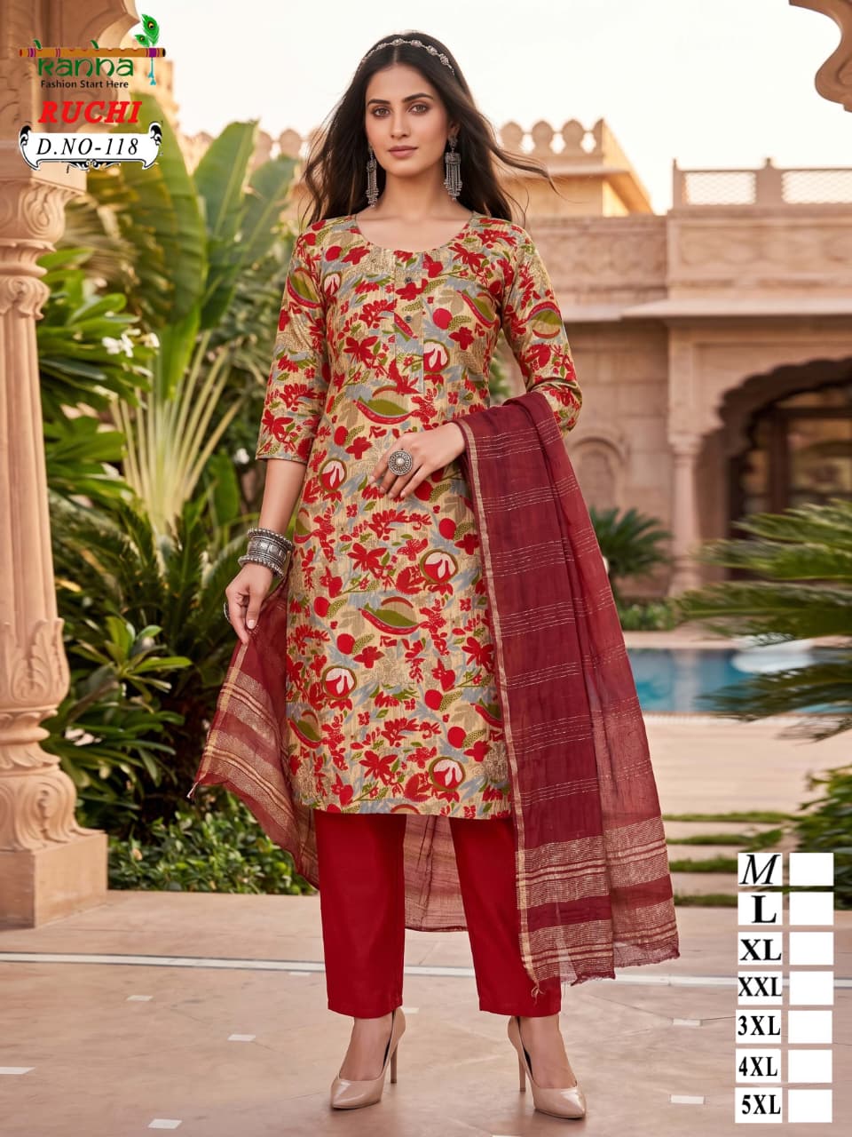 Ruchi Plus Size Kanha Vatican Readymade Pant Style Suits Wholesale Price
