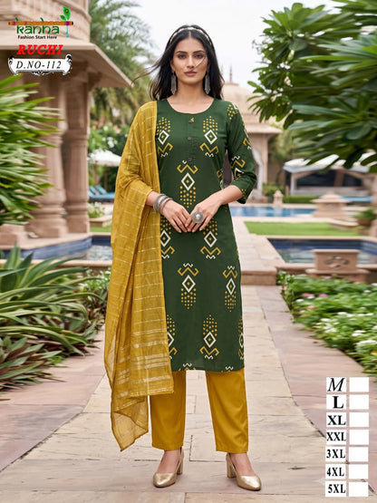 Ruchi Plus Size Kanha Vatican Readymade Pant Style Suits Wholesale Price