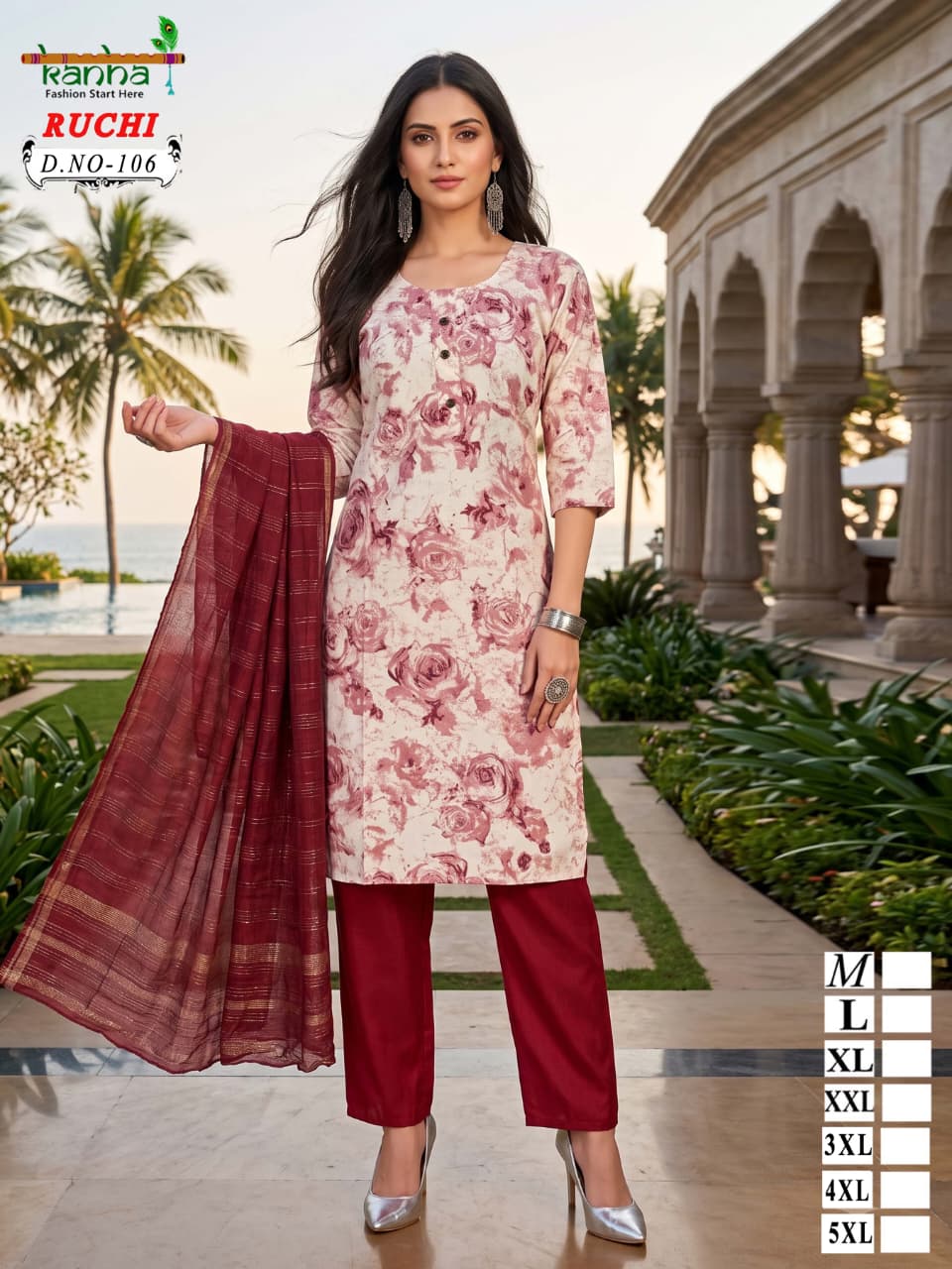 Ruchi Plus Size Kanha Vatican Readymade Pant Style Suits Wholesale Price