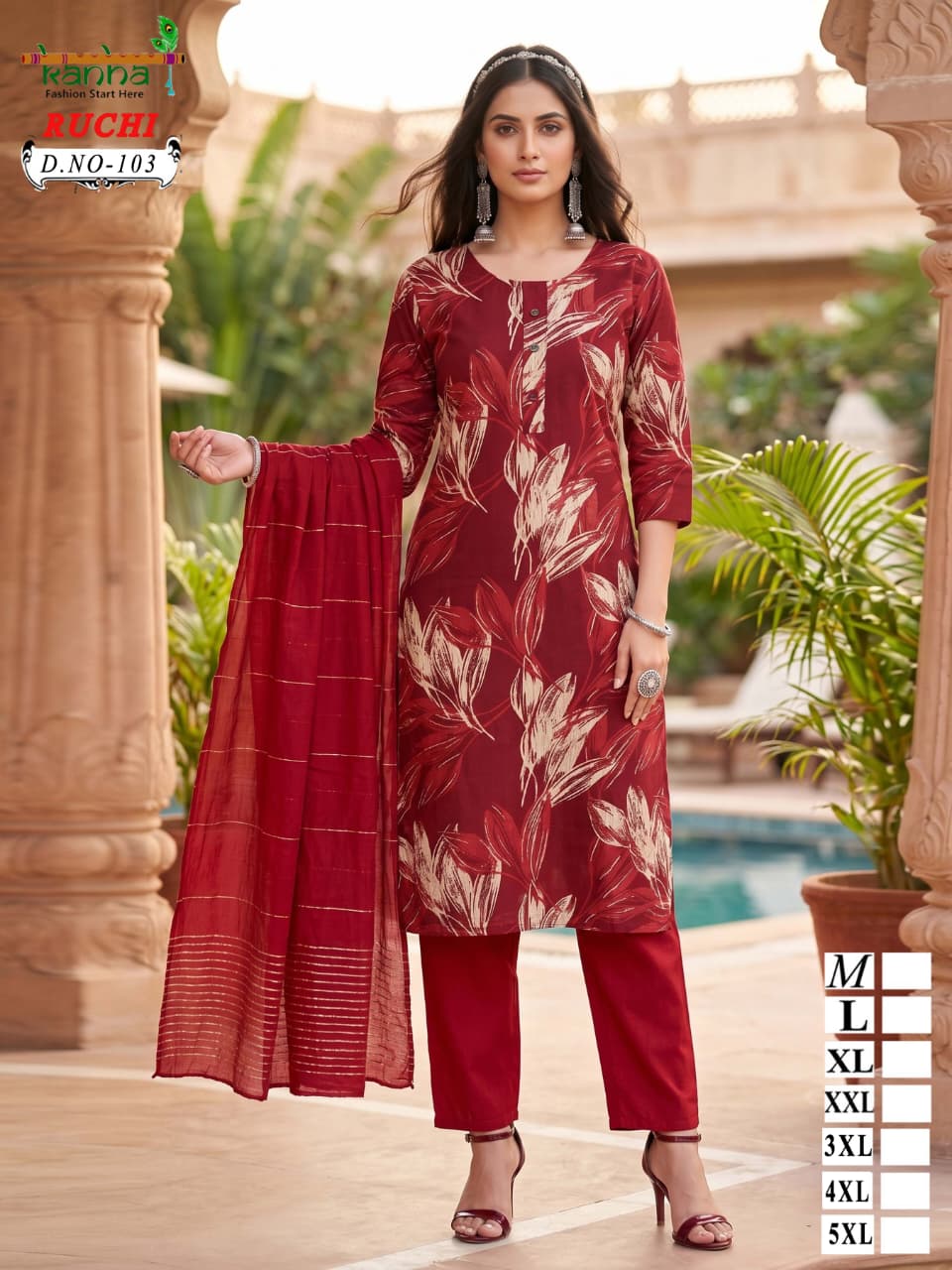 Ruchi Plus Size Kanha Vatican Readymade Pant Style Suits Wholesale Price