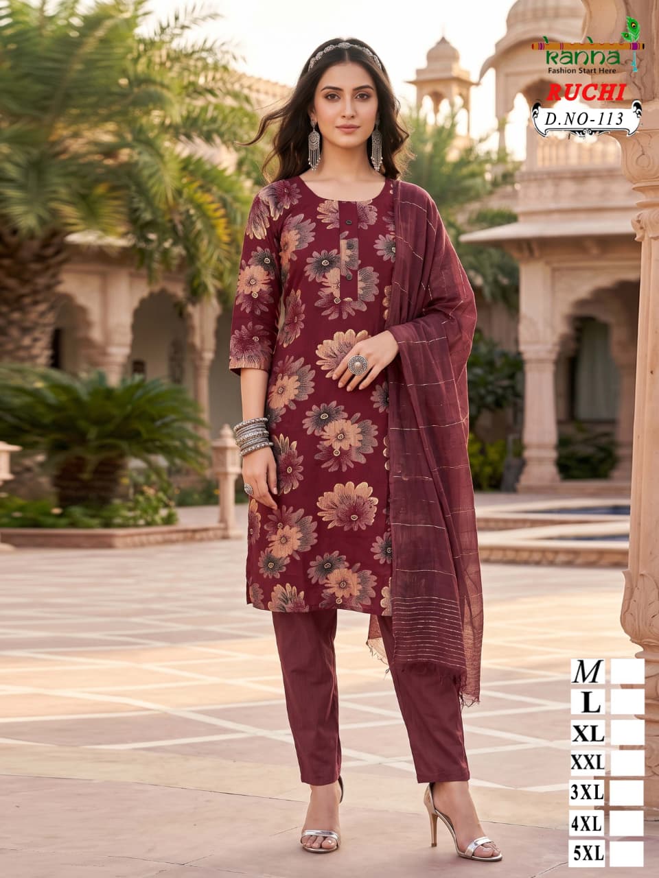 Ruchi Plus Size Kanha Vatican Readymade Pant Style Suits Wholesale Price