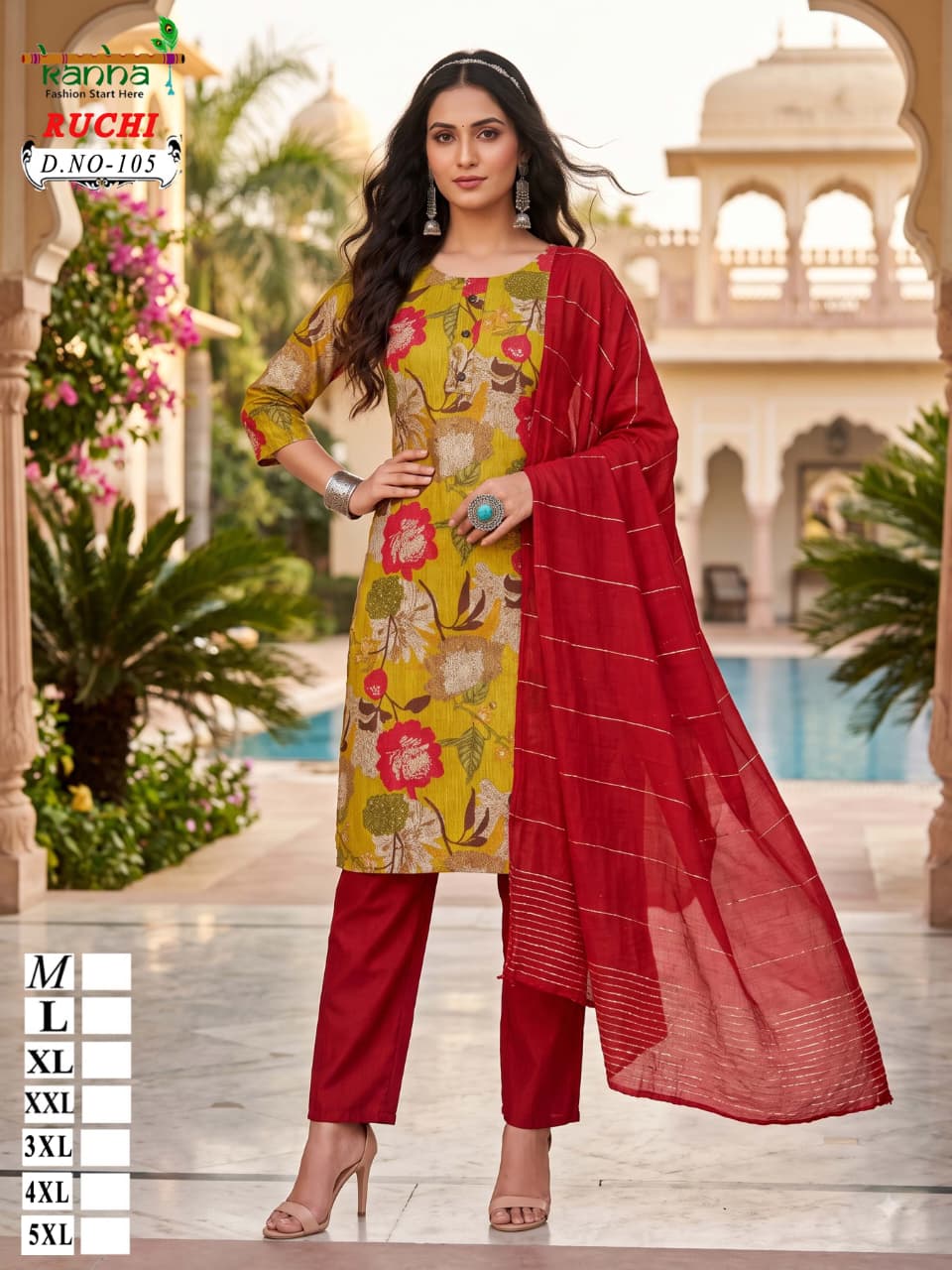 Ruchi Plus Size Kanha Vatican Readymade Pant Style Suits Wholesale Price