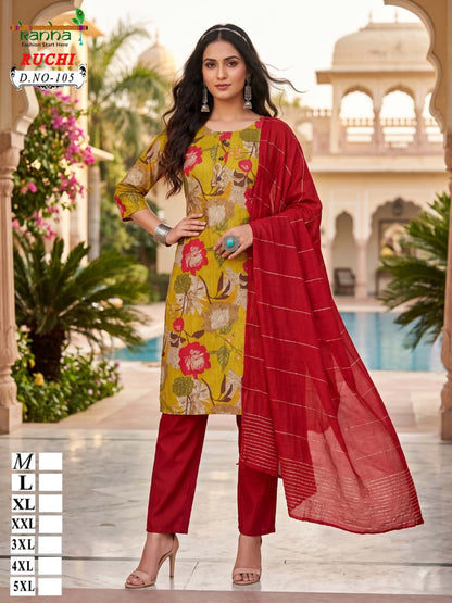 Ruchi Plus Size Kanha Vatican Readymade Pant Style Suits Wholesale Price