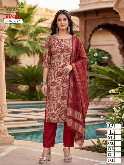 Ruchi Plus Size Kanha Vatican Readymade Pant Style Suits Wholesale Price