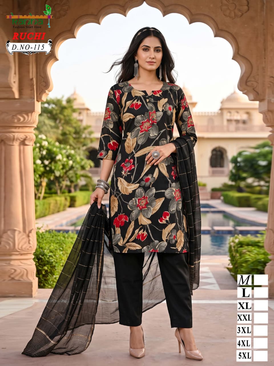Ruchi Plus Size Kanha Vatican Readymade Pant Style Suits Wholesale Price