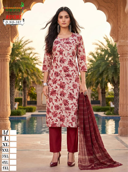 Ruchi Plus Size Kanha Vatican Readymade Pant Style Suits Wholesale Price