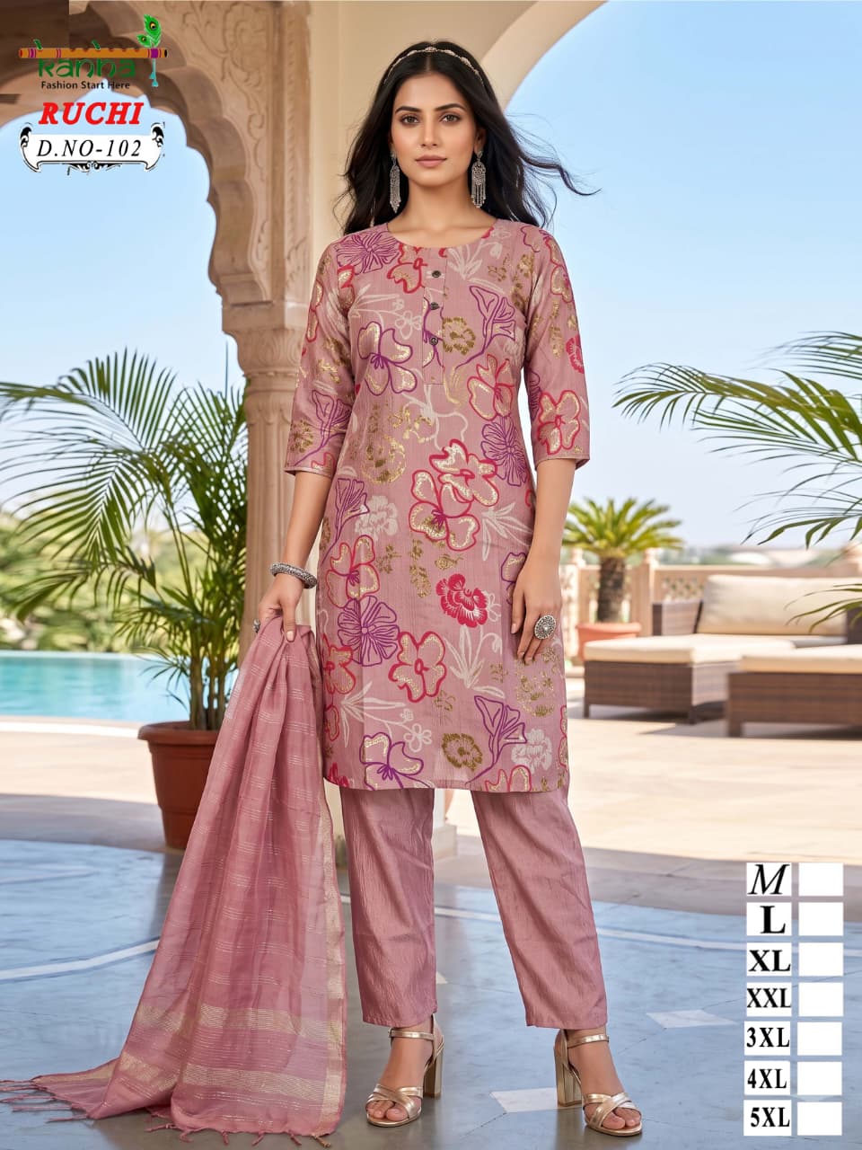 Ruchi Plus Size Kanha Vatican Readymade Pant Style Suits Wholesale Price