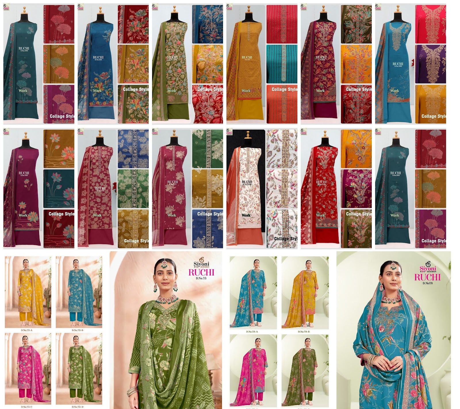 Ruchi Siyoni Jam Satin Salwar Suits Manufacturer India