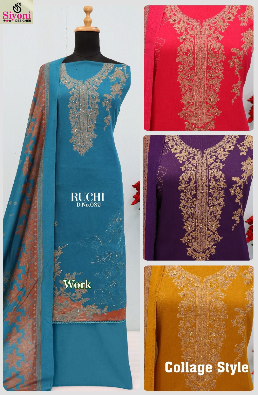 Ruchi Siyoni Jam Satin Salwar Suits Manufacturer India
