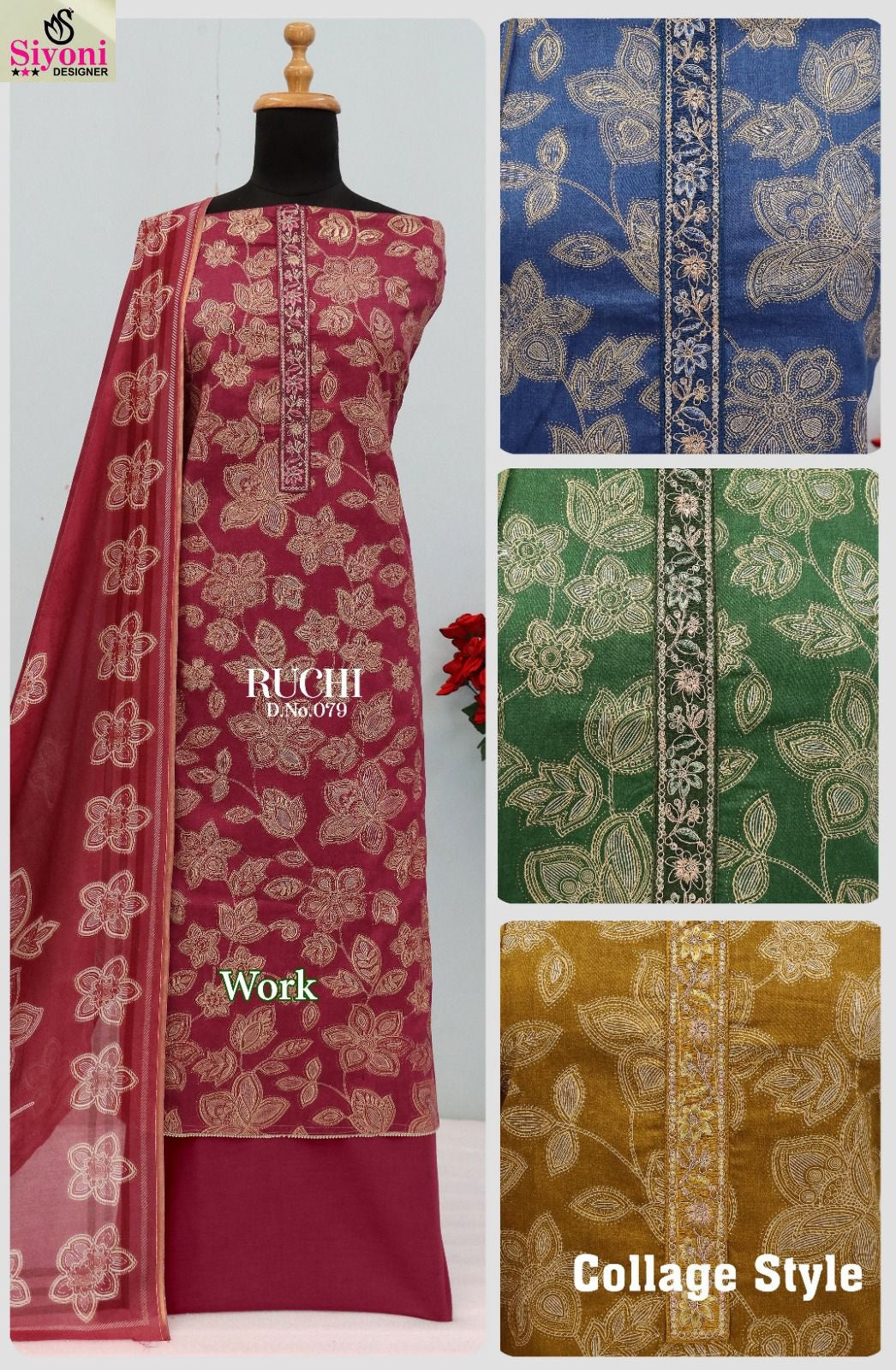 Ruchi Siyoni Jam Satin Salwar Suits Manufacturer India