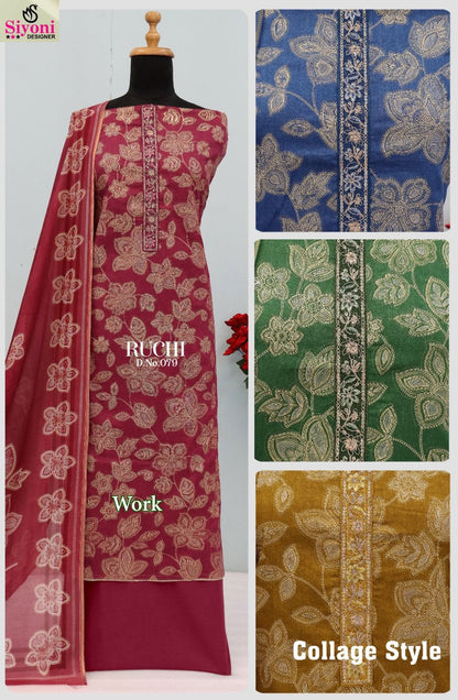 Ruchi Siyoni Jam Satin Salwar Suits Manufacturer India