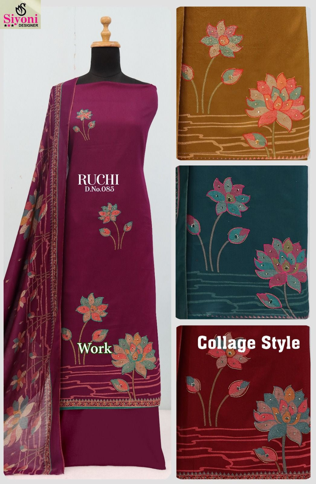 Ruchi Siyoni Jam Satin Salwar Suits Manufacturer India