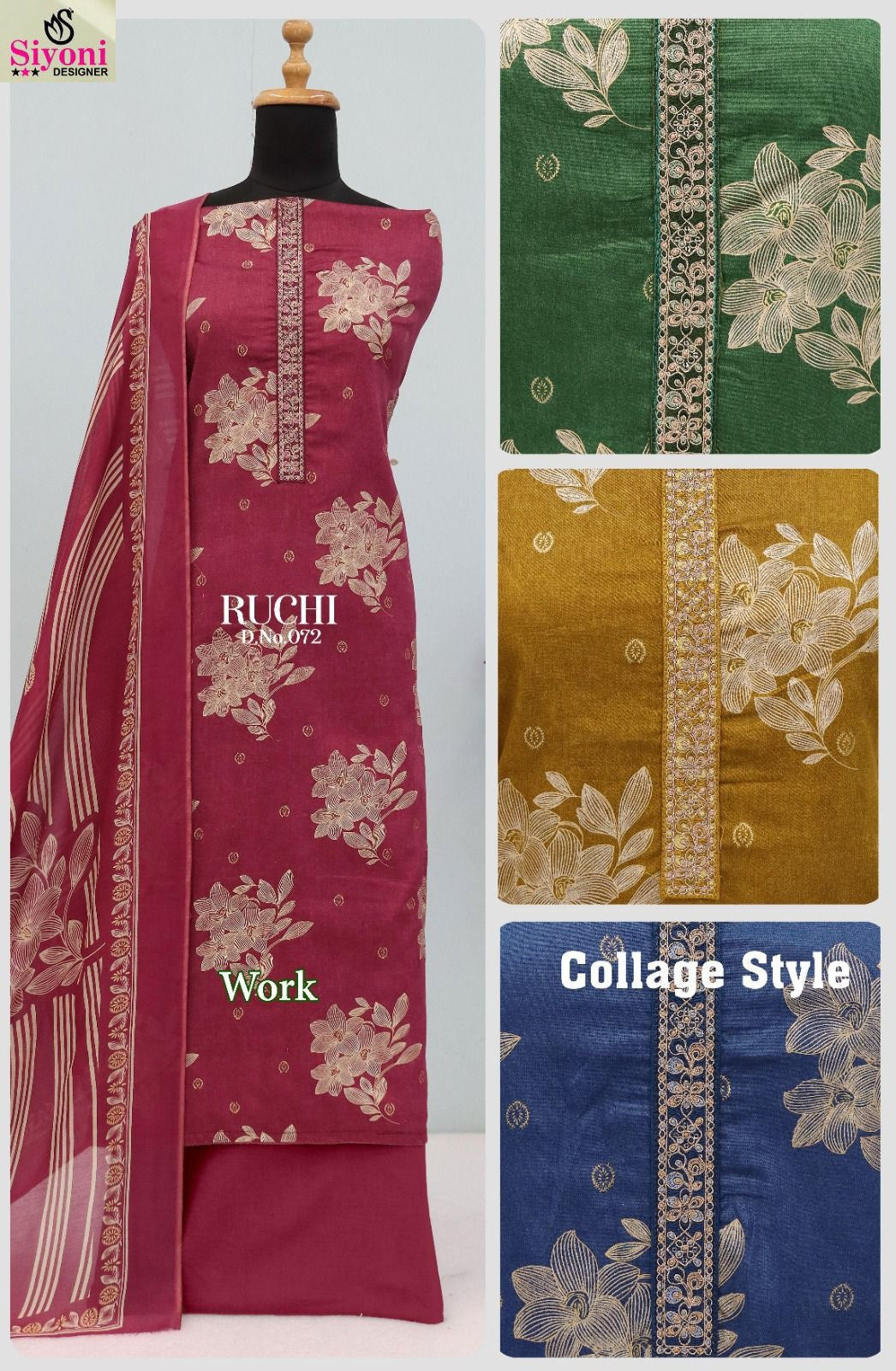 Ruchi Siyoni Jam Satin Salwar Suits Manufacturer India