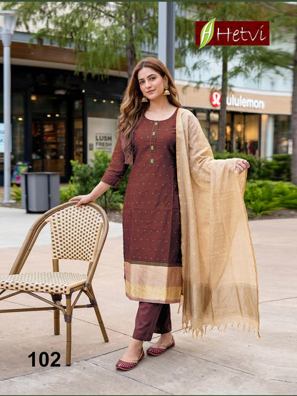 Ruchika Hetvi Jam Silk Readymade Pant Style Suits Manufacturer India