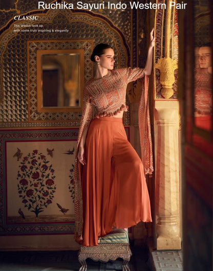 Ruchika Sayuri Chinon Silk Indo Western Pair Manufacturer Gujarat