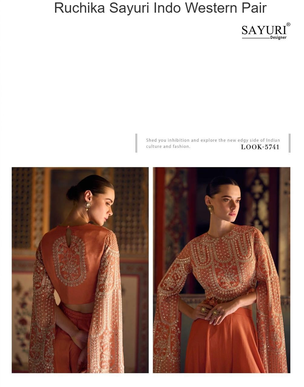 Ruchika Sayuri Chinon Silk Indo Western Pair Manufacturer Gujarat