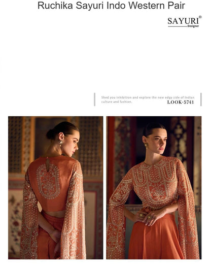 Ruchika Sayuri Chinon Silk Indo Western Pair Manufacturer Gujarat