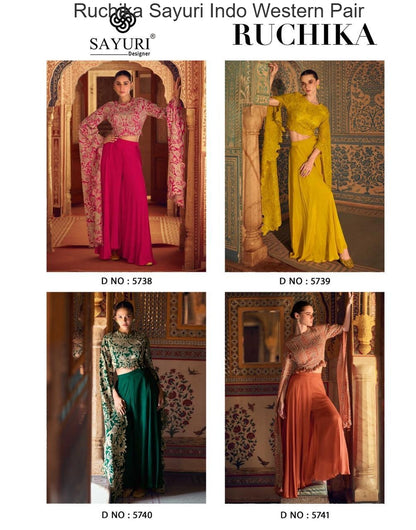 Ruchika Sayuri Chinon Silk Indo Western Pair Manufacturer Gujarat