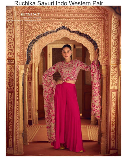 Ruchika Sayuri Chinon Silk Indo Western Pair Manufacturer Gujarat