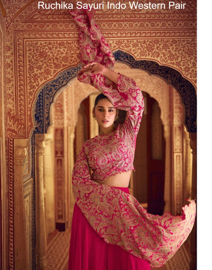 Ruchika Sayuri Chinon Silk Indo Western Pair Manufacturer Gujarat