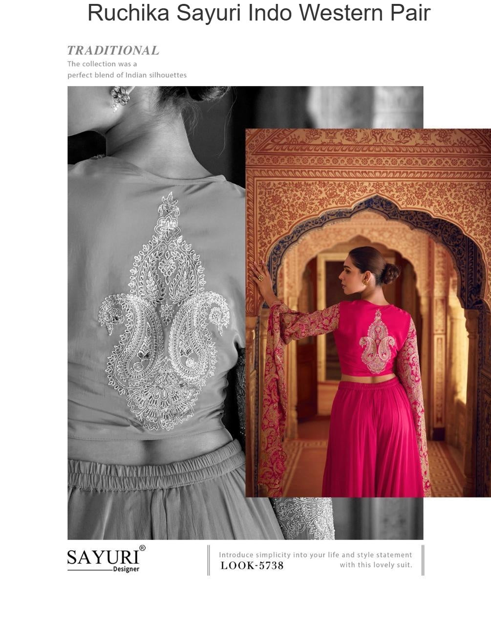 Ruchika Sayuri Chinon Silk Indo Western Pair Manufacturer Gujarat