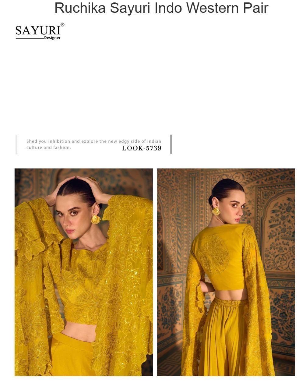 Ruchika Sayuri Chinon Silk Indo Western Pair Manufacturer Gujarat