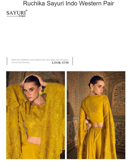 Ruchika Sayuri Chinon Silk Indo Western Pair Manufacturer Gujarat