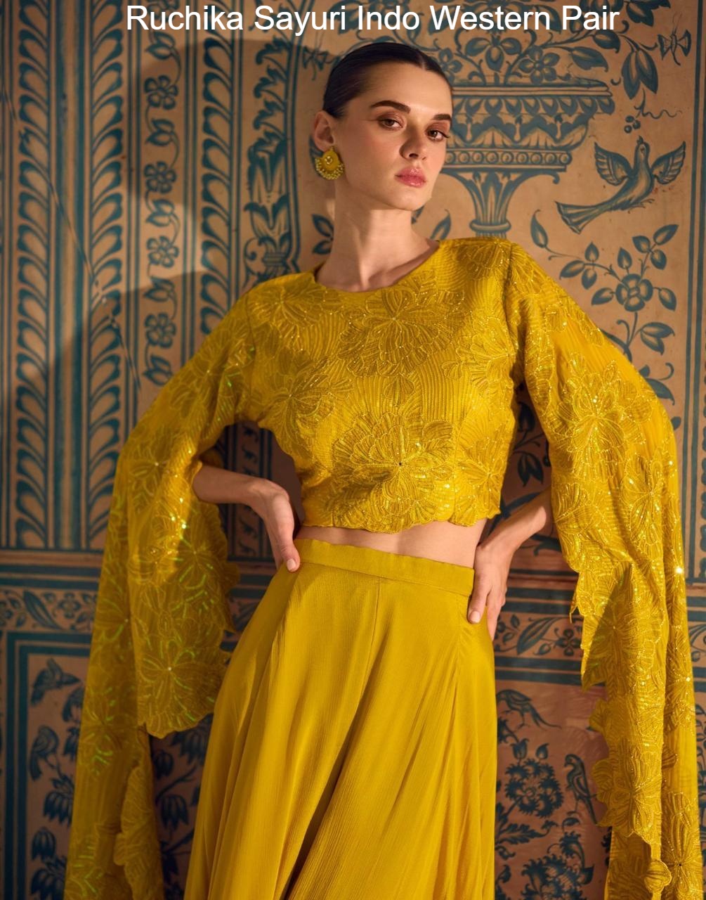 Ruchika Sayuri Chinon Silk Indo Western Pair Manufacturer Gujarat