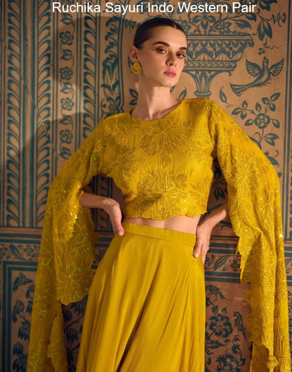 Ruchika Sayuri Chinon Silk Indo Western Pair Manufacturer Gujarat