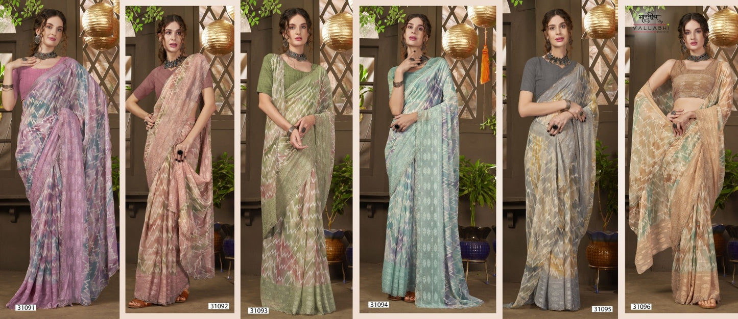 Ruchika Vol 2 Vallabhi Prints Georgette Sarees Wholesaler India