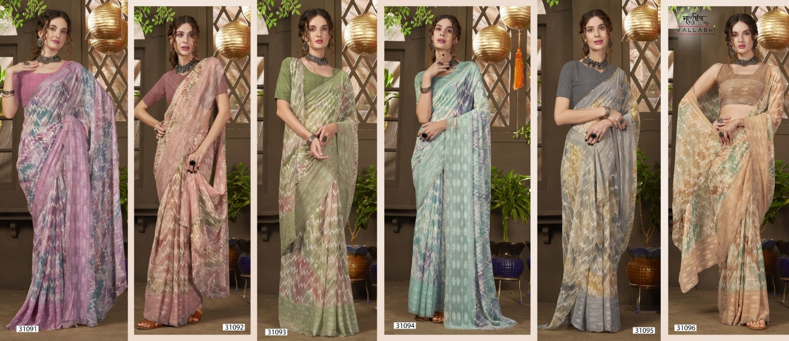 Ruchika Vol 2 Vallabhi Prints Georgette Sarees Wholesaler India