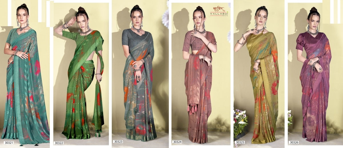 Rudrangi Vol 3 Vallabhi Prints Georgette Sarees Manufacturer Gujarat