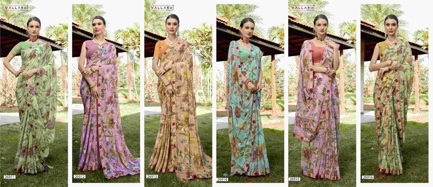 Rudranshi Vallabhi Prints Georgette Sarees Manufacturer