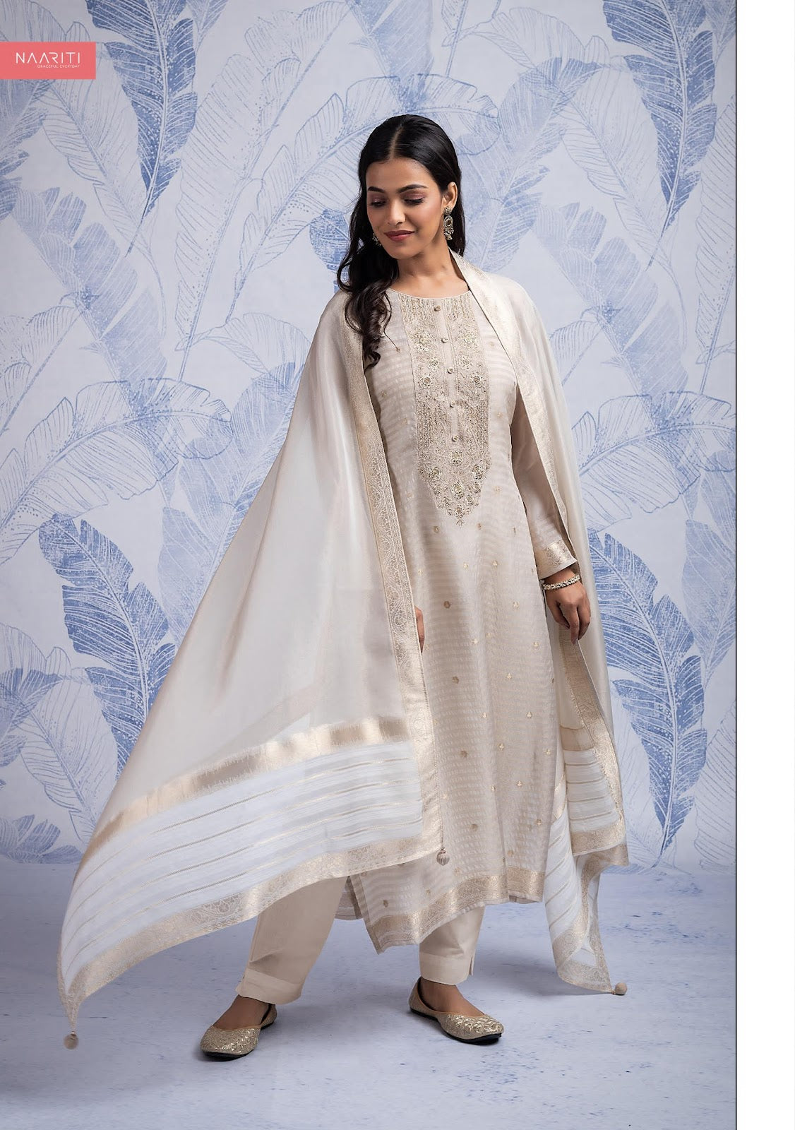 Rudrika Naariti Silk Jacquard Pant Style Suits Manufacturer India