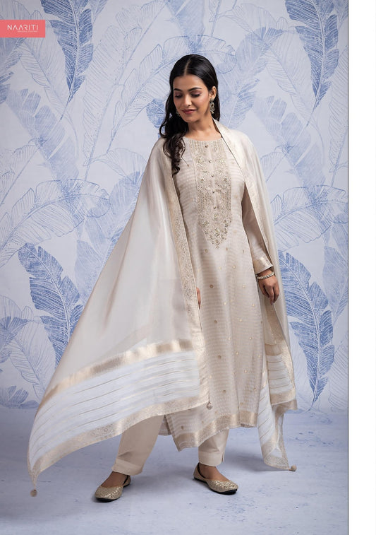 Rudrika Naariti Silk Jacquard Pant Style Suits Manufacturer India