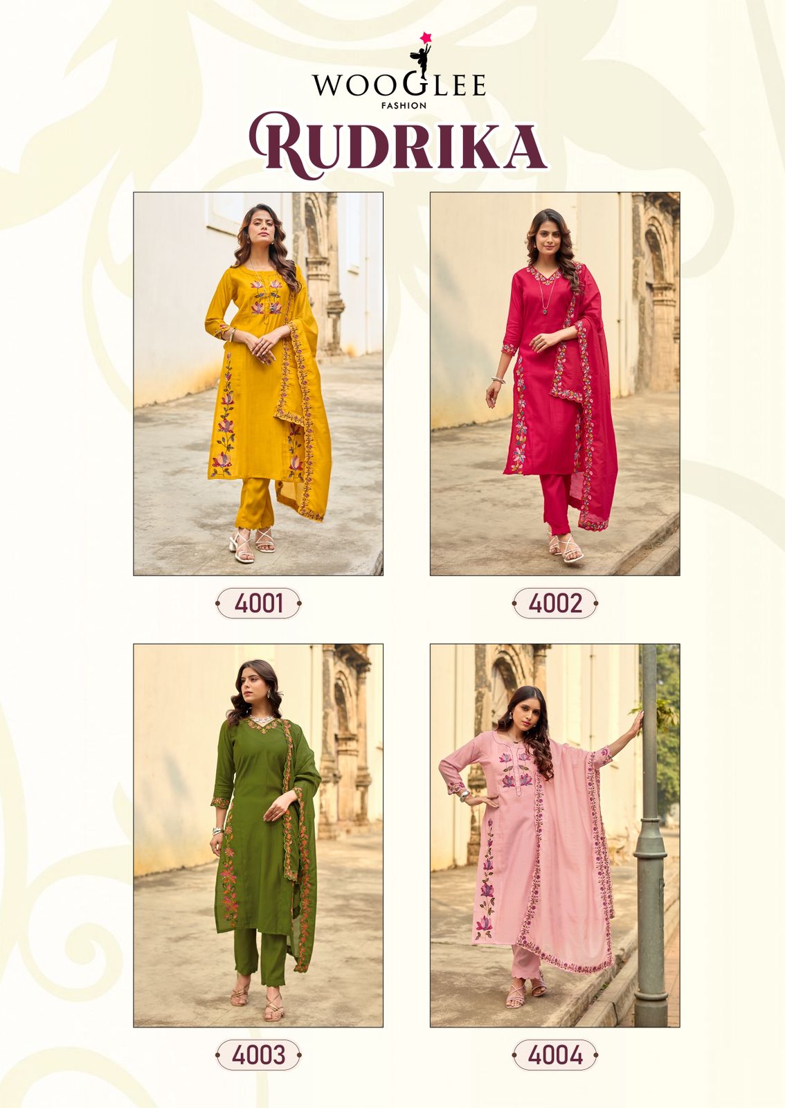 Rudrika Wooglee Viscose Weaving Readymade Pant Style Suits Supplier