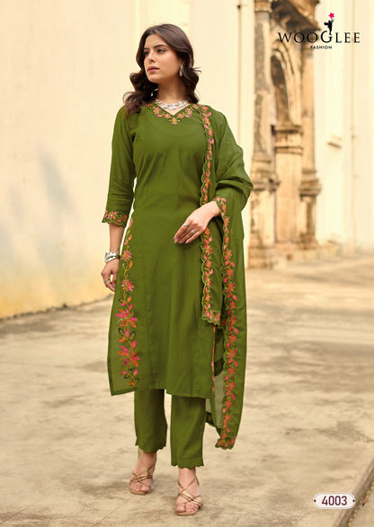 Rudrika Wooglee Viscose Weaving Readymade Pant Style Suits Supplier