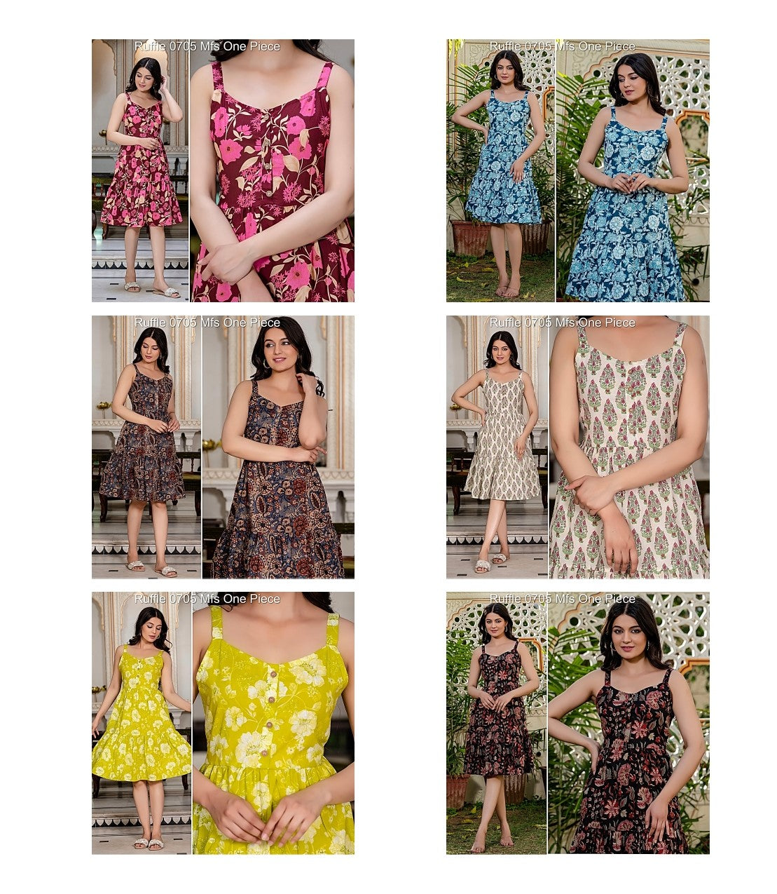 Ruffle 0705 Mfs Cambric One Piece Wholesaler Ahmedabad