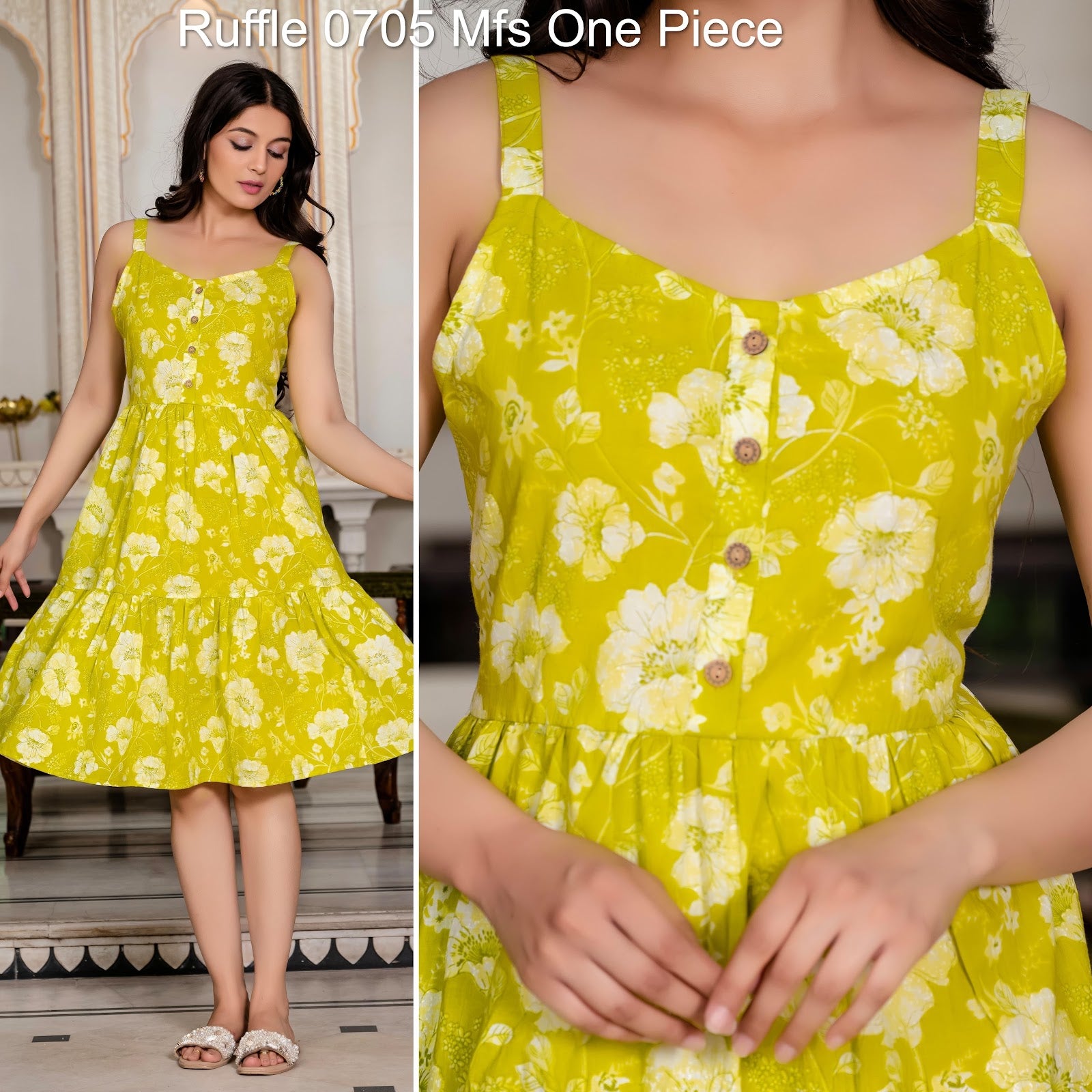 Ruffle 0705 Mfs Cambric One Piece Wholesaler Ahmedabad