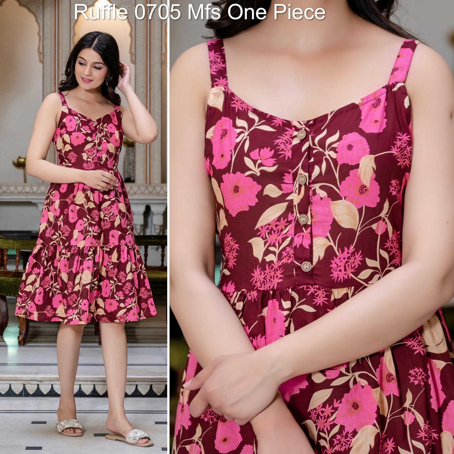 Ruffle 0705 Mfs Cambric One Piece Wholesaler Ahmedabad