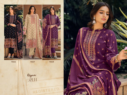 Ruh Reyna Twill Pashmina Suits Wholesaler Gujarat