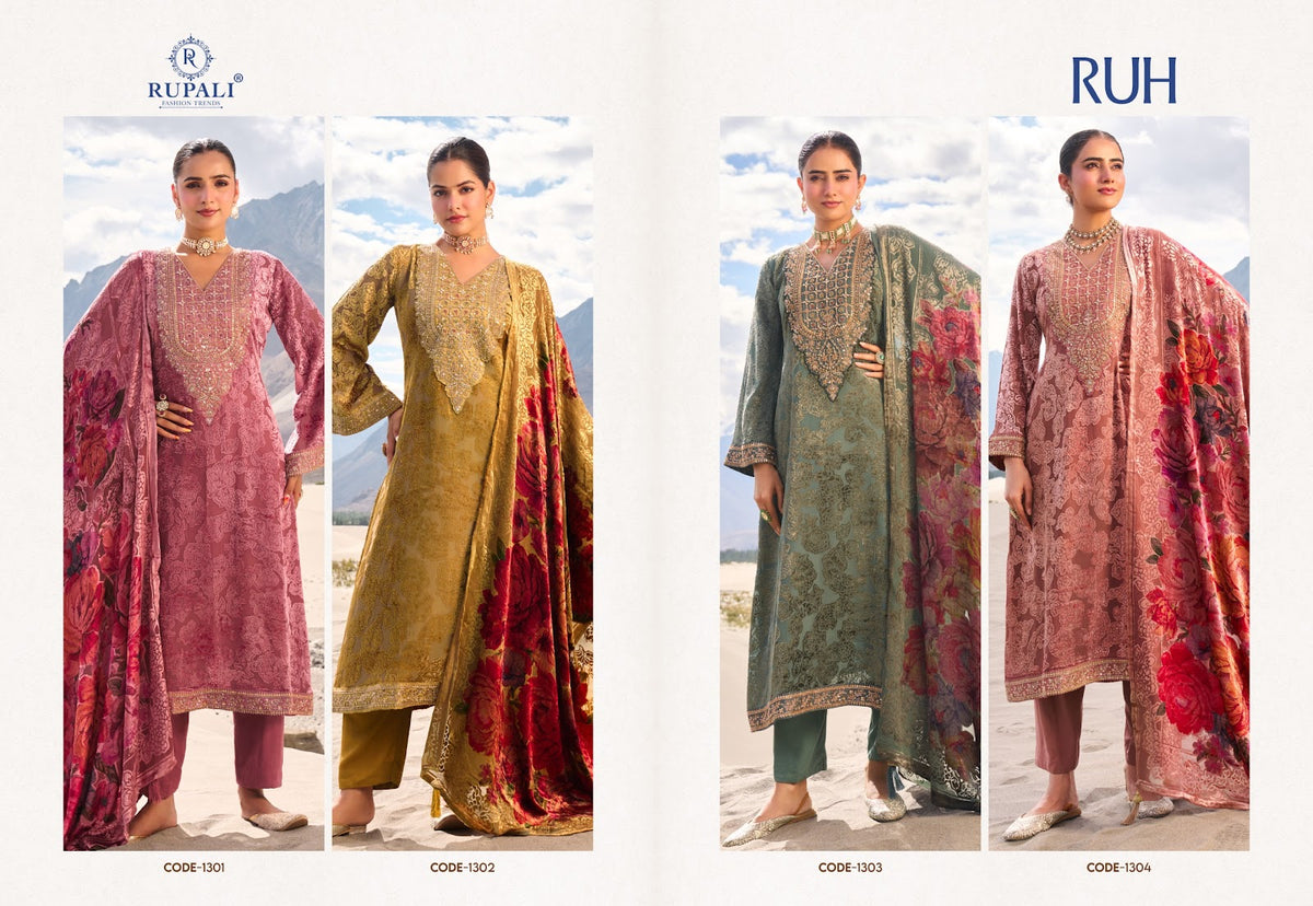 Ruh Rupali Viscose Velvet Suits Manufacturer India