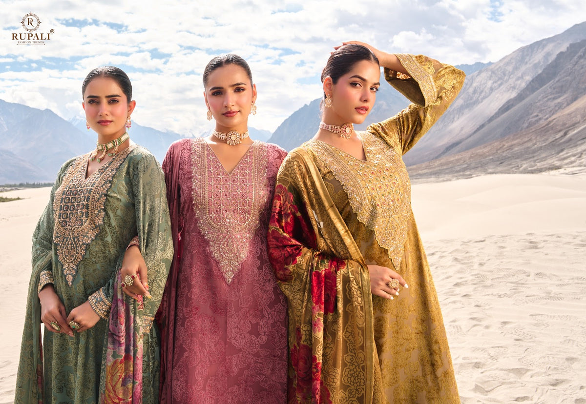 Ruh Rupali Viscose Velvet Suits Manufacturer India