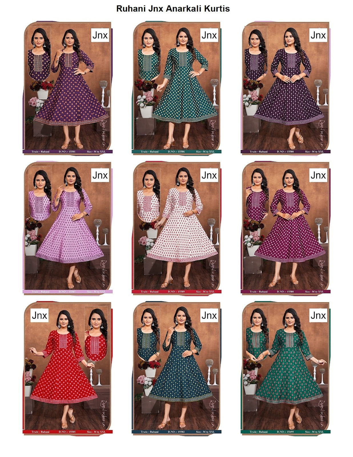 Ruhani Jnx Roman Anarkali Kurtis Wholesale Rate