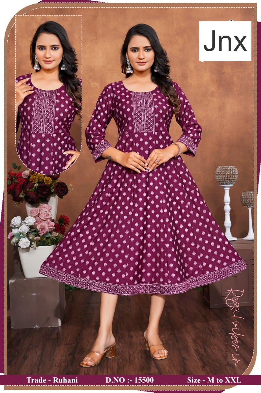 Ruhani Jnx Roman Anarkali Kurtis Wholesale Rate