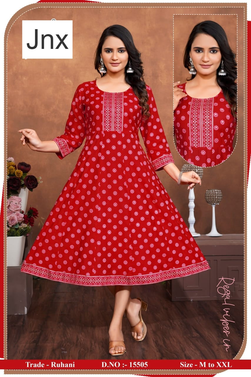 Ruhani Jnx Roman Anarkali Kurtis Wholesale Rate