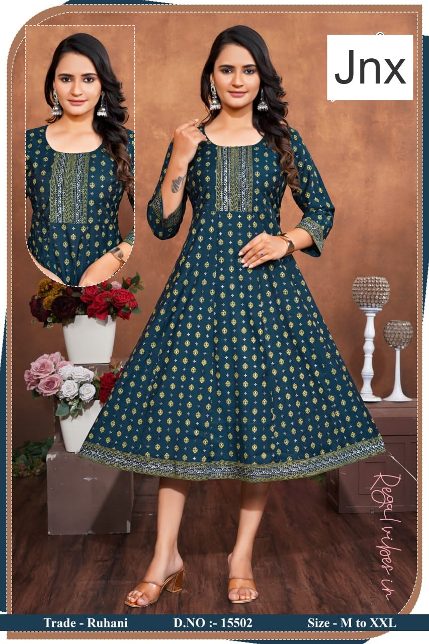 Ruhani Jnx Roman Anarkali Kurtis Wholesale Rate