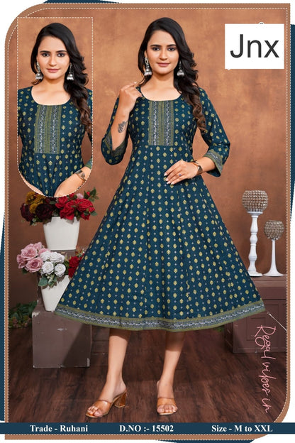 Ruhani Jnx Roman Anarkali Kurtis Wholesale Rate