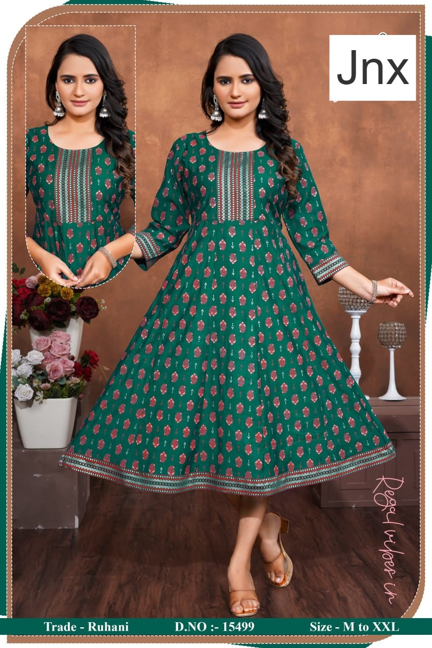 Ruhani Jnx Roman Anarkali Kurtis Wholesale Rate